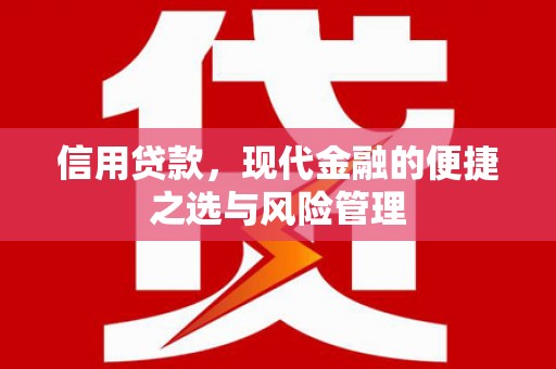 崁顶信用贷款，现代金融的便捷之选与风险管理