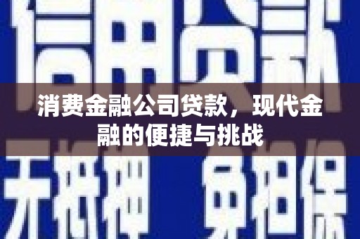 崁顶消费金融公司贷款，现代金融的便捷与挑战