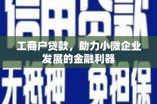 崁顶工商户贷款，助力小微企业发展的金融利器