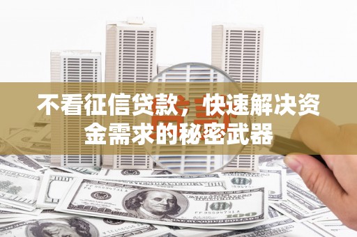 崁顶不看征信贷款，快速解决资金需求的秘密武器