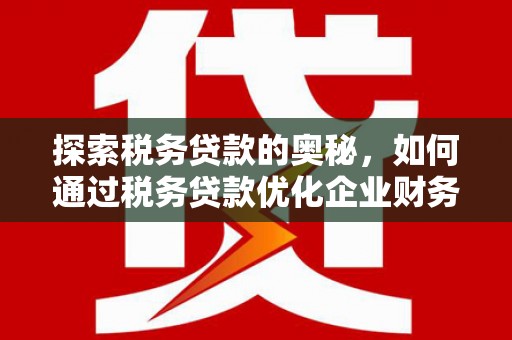 崁顶探索税务贷款的奥秘，如何通过税务贷款优化企业财务