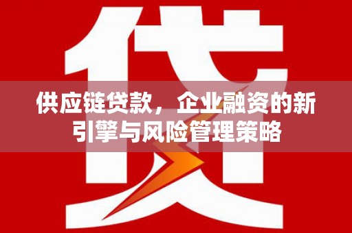 崁顶供应链贷款，企业融资的新引擎与风险管理策略