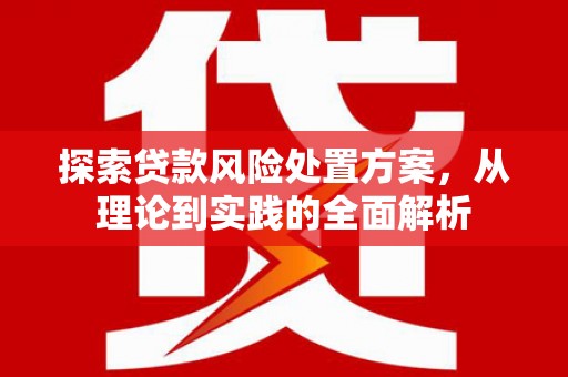 崁顶探索贷款风险处置方案，从理论到实践的全面解析