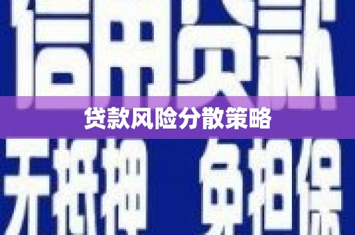 崁顶贷款风险分散策略