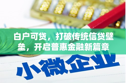 崁顶白户可贷，打破传统信贷壁垒，开启普惠金融新篇章